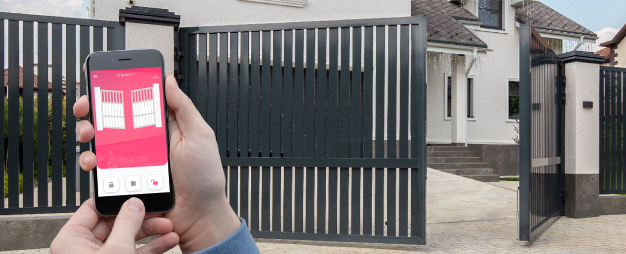 Smart привод ALUTECH Ambo AM‑5000KIT‑N‑Sm для распашных ворот c модулем Wi‑fi